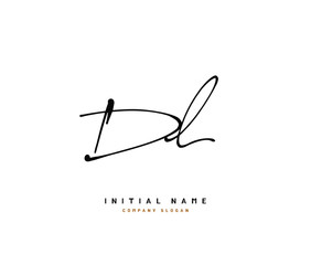 D L DL Beauty vector initial logo, handwriting logo of initial signature, wedding, fashion, jewerly, boutique, floral and botanical with creative template for any company or business.