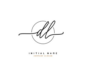 D L DL Beauty vector initial logo, handwriting logo of initial signature, wedding, fashion, jewerly, boutique, floral and botanical with creative template for any company or business.