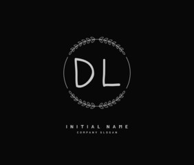 D L DL Beauty vector initial logo, handwriting logo of initial signature, wedding, fashion, jewerly, boutique, floral and botanical with creative template for any company or business.