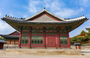 Autumn leaves Deoksugung Palace in Seoul South Korea