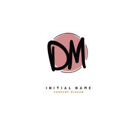D M DM Beauty vector initial logo, handwriting logo of initial signature, wedding, fashion, jewerly, boutique, floral and botanical with creative template for any company or business.