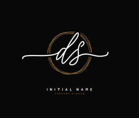 D S DS Beauty vector initial logo, handwriting logo of initial signature, wedding, fashion, jewerly, boutique, floral and botanical with creative template for any company or business.