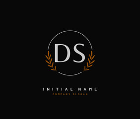 D S DS Beauty vector initial logo, handwriting logo of initial signature, wedding, fashion, jewerly, boutique, floral and botanical with creative template for any company or business.