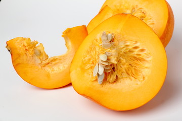 Pumpkin / Fresh pumpkin cut into slices.