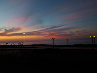 sunset in the city