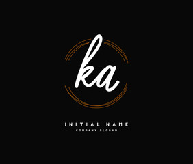 K A KA Beauty vector initial logo, handwriting logo of initial signature, wedding, fashion, jewerly, boutique, floral and botanical with creative template for any company or business.