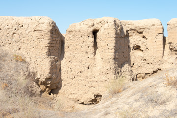 Panjakent, Tajikistan - Aug 27 2018- Remains of Ancient Panjakent. a famous Historic site in Panjakent, Tajikistan.