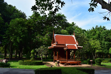 Thai Pavilion Located in the park Surrounded by trees, looks beautiful and relaxing