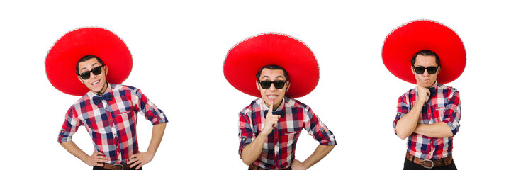 Funny mexican with sombrero in concept