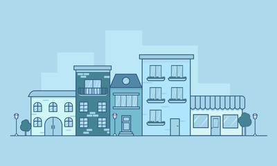 Naklejka premium illustration of an old city in europe or america