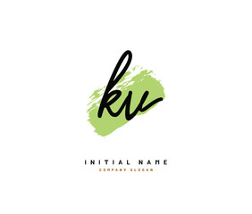 K V KV Beauty vector initial logo, handwriting logo of initial signature, wedding, fashion, jewerly, boutique, floral and botanical with creative template for any company or business.