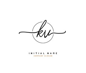 K V KV Beauty vector initial logo, handwriting logo of initial signature, wedding, fashion, jewerly, boutique, floral and botanical with creative template for any company or business.