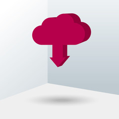 Cloud computing icon design. Isolated on blue background.