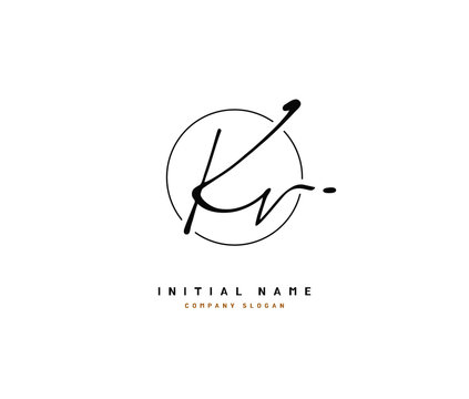 K V KV Beauty vector initial logo, handwriting logo of initial signature, wedding, fashion, jewerly, boutique, floral and botanical with creative template for any company or business.