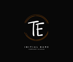 T E TE Beauty vector initial logo, handwriting logo of initial signature, wedding, fashion, jewerly, boutique, floral and botanical with creative template for any company or business.