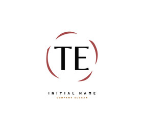 T E TE Beauty vector initial logo, handwriting logo of initial signature, wedding, fashion, jewerly, boutique, floral and botanical with creative template for any company or business.