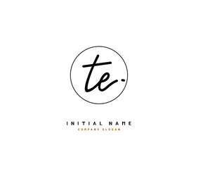 T E TE Beauty vector initial logo, handwriting logo of initial signature, wedding, fashion, jewerly, boutique, floral and botanical with creative template for any company or business.