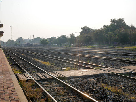 Train tracks at the train station