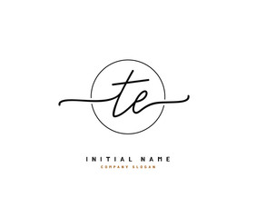 T E TE Beauty vector initial logo, handwriting logo of initial signature, wedding, fashion, jewerly, boutique, floral and botanical with creative template for any company or business.
