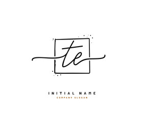 T E TE Beauty vector initial logo, handwriting logo of initial signature, wedding, fashion, jewerly, boutique, floral and botanical with creative template for any company or business.