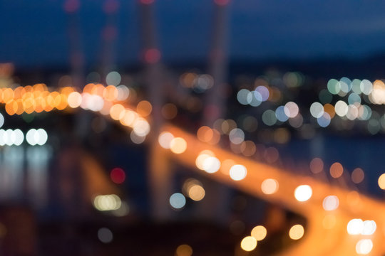 Abstract Blurred Background Of Night City