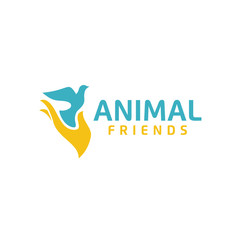 Release Bird Flying free, Relationship Human Animal Logo design