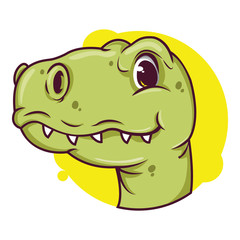 cute dino avatar with a yellow background