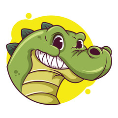 cute crocodile avatar with a yellow background