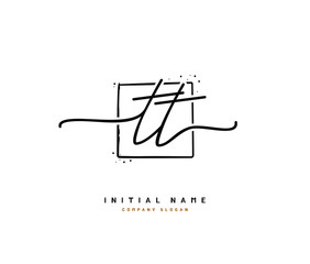 T TT Beauty vector initial logo, handwriting logo of initial signature, wedding, fashion, jewerly, boutique, floral and botanical with creative template for any company or business.