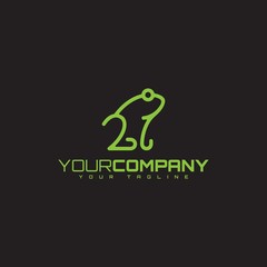 Frog line style design with color green for your business symbol