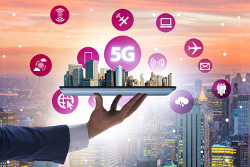 5G mobile technology concept - high internet speed