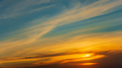 Obraz premium Burning Skies. Morning sunrise and clouds