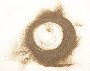 Fototapeta na wymiar Sand texture and background on white