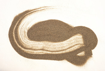 Sand texture and background on white