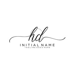 HD Initial handwriting logo with circle hand drawn template vector