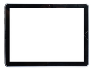 Black tablet white background without screen