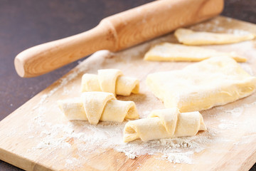 Dough for croissants. Preparation of croissants.