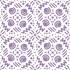 Modern seamless hand drawn geometric memphis patterns. Vector design.