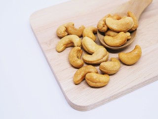 Cashew nut isolated on white background.