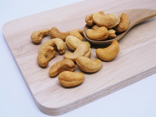 Cashew nut isolated on white background.