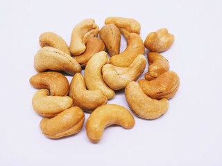 Cashew nut isolated on white background.