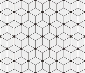 Black line hexagon on grey background. Abstract vector For textile, decoration, fabric, cloth, gift paper, prints.