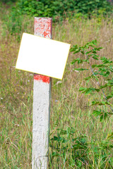 Signboard mockup in the park