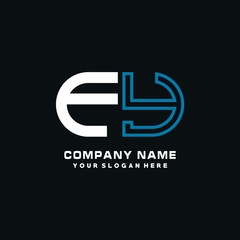 FY initial logo oval shaped letter. Monogram Logo Design Vector, color logo white blue, white yellow,black background.