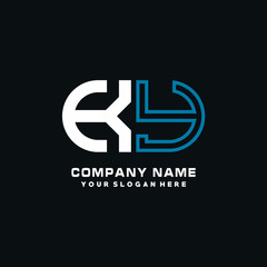 KY initial logo oval shaped letter. Monogram Logo Design Vector, color logo white blue, white yellow,black background.