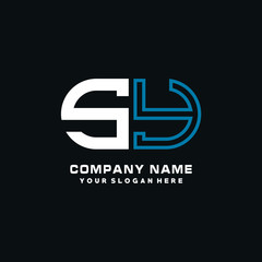 SY initial logo oval shaped letter. Monogram Logo Design Vector, color logo white blue, white yellow,black background.