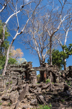 Old remote temple of Banteay Chmar in the northwest of Cambodia 