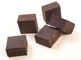 bitter chocolate on white background