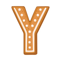 Cookies in the shape of the letter Y. Vector illustration on a white background.
