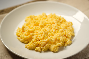 Scramble on a white plate